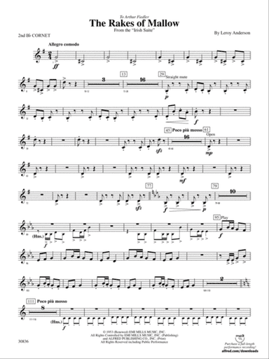 The Rakes of Mallow (from the Irish Suite): 2nd B-flat Cornet