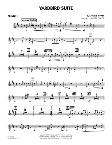 Yardbird Suite (arr. Mark Taylor) - Trumpet 1
