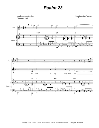 Psalm 23 (Duet for Tenor and Bass Solo)