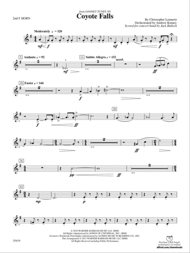 Coyote Falls (from Looney Tunes 3D): 2nd F Horn