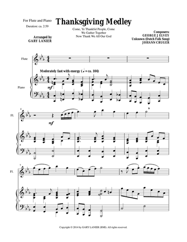 THANKSGIVING MEDLEY (Flute/Piano and Solo Flute Part)