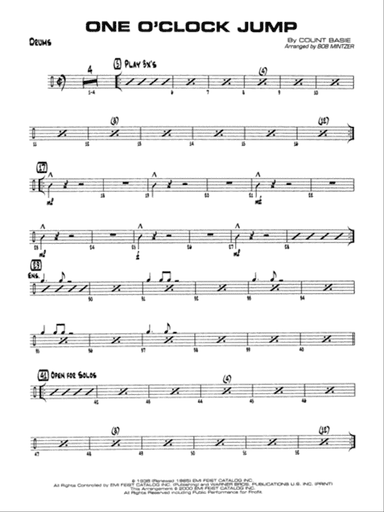 One O'Clock Jump: Drums