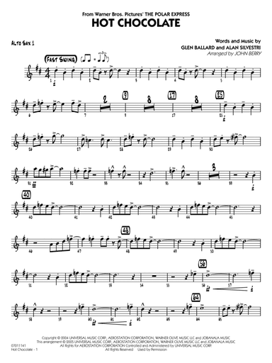 Hot Chocolate (from The Polar Express) (arr. John Berry) - Alto Sax 1
