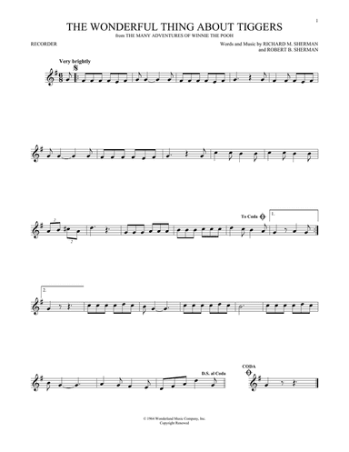 The Wonderful Thing About Tiggers (from The Many Adventures Of Winnie The Pooh)