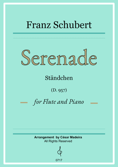 Serenade (D.975) by Schubert - Flute and Piano (Full Score)