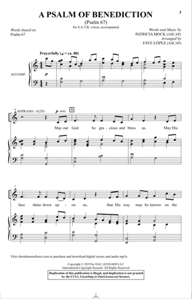 A Psalm Of Benediction (Psalm 67) (arr. Faye Lopez)