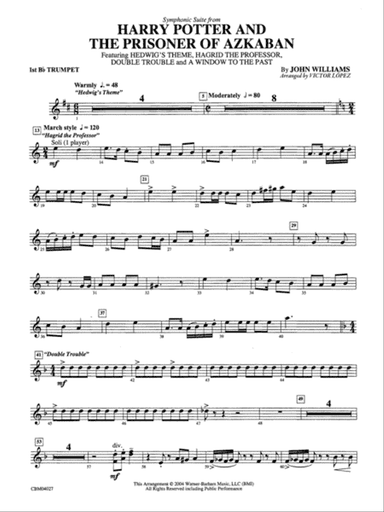Harry Potter and the Prisoner of Azkaban, Symphonic Suite from: 1st B-flat Trumpet