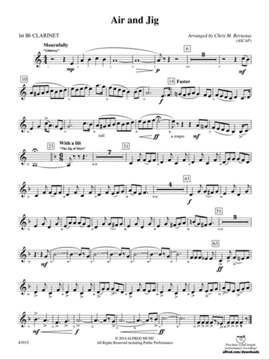 Air and Jig: 1st B-flat Clarinet