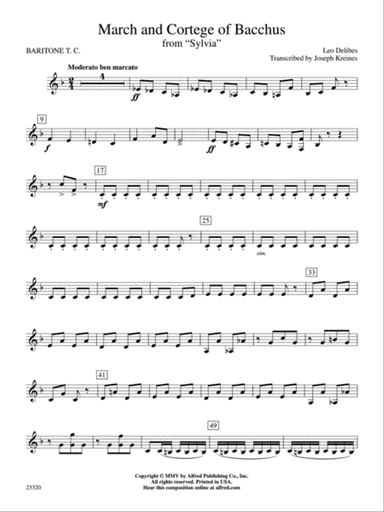 March and Cortege of Bacchus: Baritone T.C.