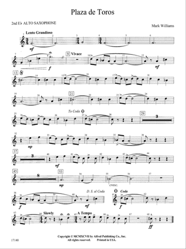 Plaza de Toros: 2nd E-flat Alto Saxophone