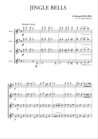 Jingle Bells for Flute Quartet