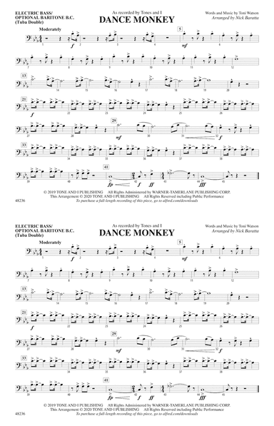 Dance Monkey: Electric Bass