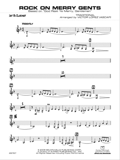 Rock On Merry Gents: 1st B-flat Clarinet
