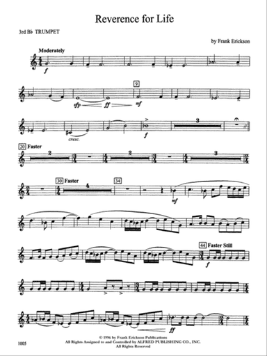 Reverence for Life: 3rd B-flat Trumpet