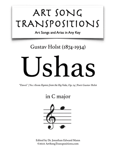 HOLST: Ushas (transposed to C major)