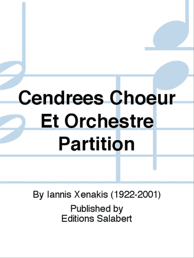 Cendrees Choeur Et Orchestre Partition