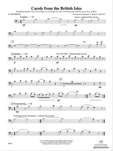 Carols from the British Isles: 1st Trombone