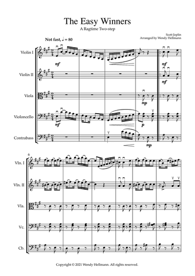The Easy Winners (for String Orchestra/Quintet)