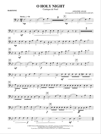 O Holy Night (Cantique de Noel): Baritone B.C.