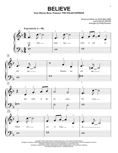 Believe (from The Polar Express) (arr. Phillip Keveren)