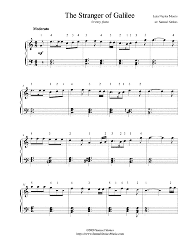 The Stranger of Galilee - for easy piano