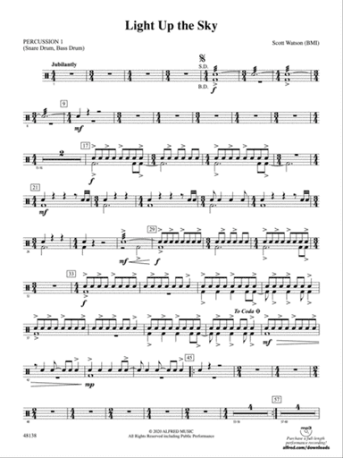 Light Up the Sky: 1st Percussion