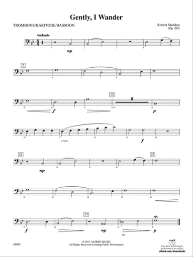 Gently, I Wander: 1st Trombone