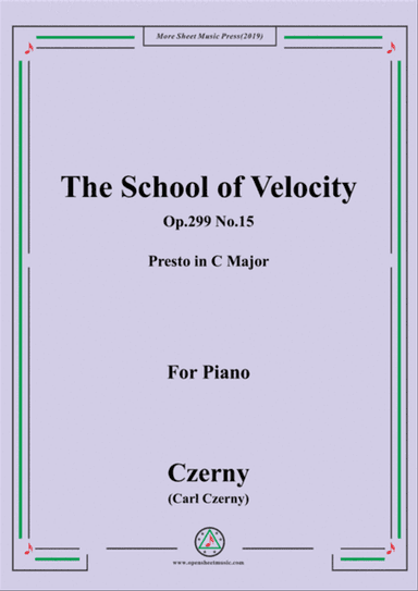 Czerny-The School of Velocity,Op.299 No.15,Presto in C Major,for Piano