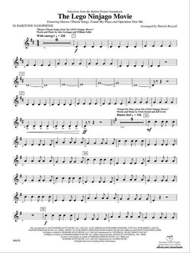 The LEGO® Ninjago® Movie™: Selections from the Motion Picture Soundtrack: E-flat Baritone Saxophone