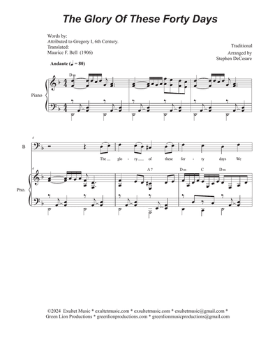 The Glory Of These Forty Days (Vocal Trio - (SAB)