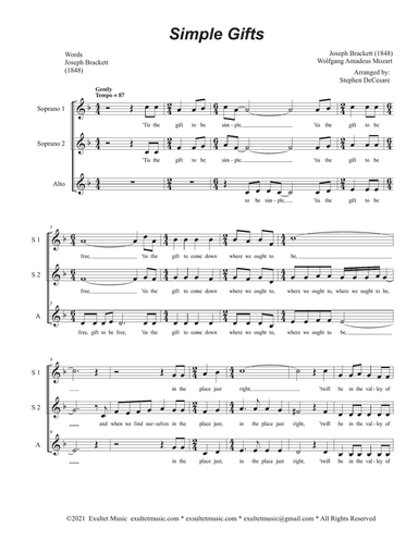 Simple Gifts (Vocal Trio - (SSA)