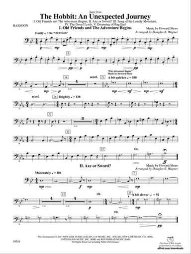 The Hobbit: An Unexpected Journey, Suite from: Bassoon