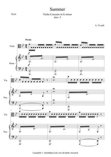 The Four Seasons: Summer 3rd Movement "Strom "