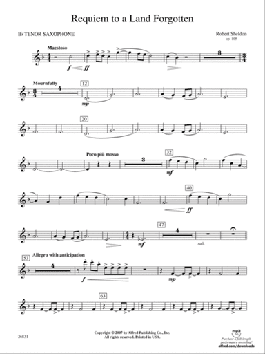 Requiem to a Land Forgotten: B-flat Tenor Saxophone