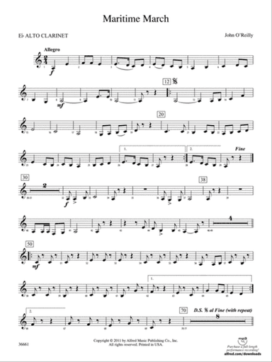 Maritime March: (wp) E-flat Alto Clarinet