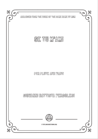 Pergolesi-Se tu m'ami,for Flute and Piano