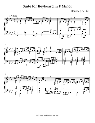 Suite for Keyboard in F Minor