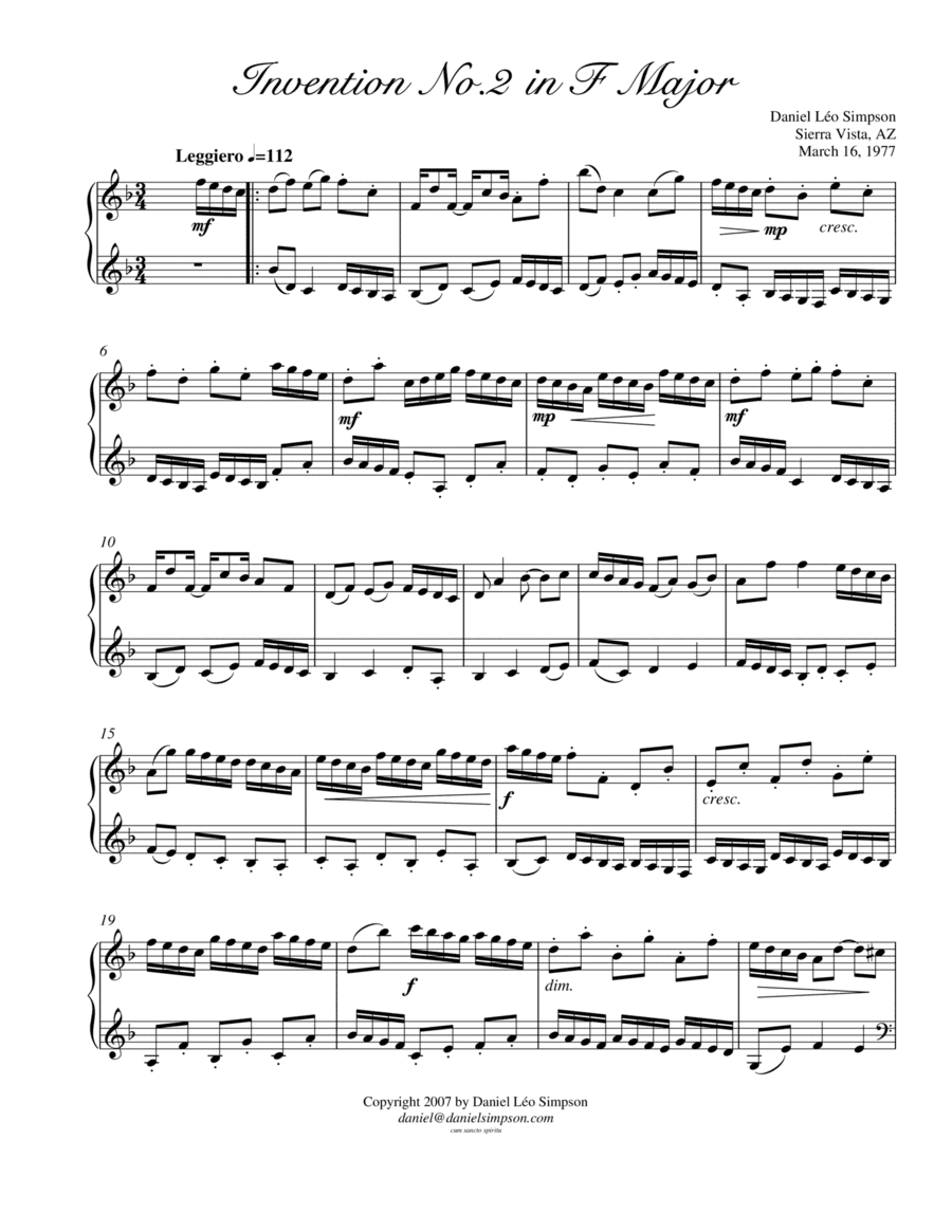 Invention No.2 in F major
