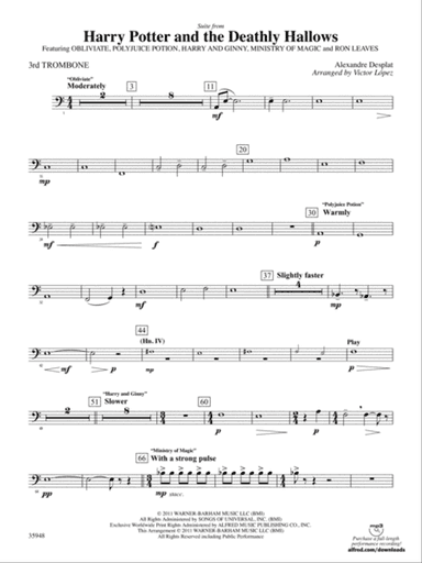Harry Potter and the Deathly Hallows, Part 1, Suite from: 3rd Trombone