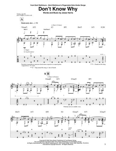 Don't Know Why (arr. Kent Nishimura)
