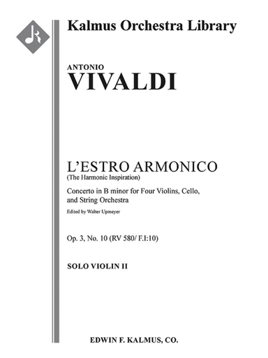 L'Estro Armonico, Op. 3, No. 10: Concerto for Four Violins & Cello in B minor, RV 580 / F.IV:10