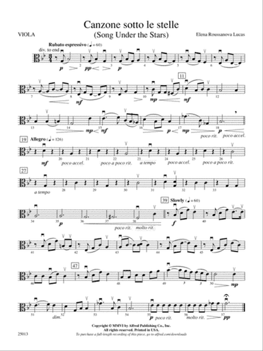 Canzone sotto le stelle: Viola