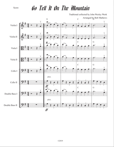 Go Tell It On The Mountain for string solo or ensemble