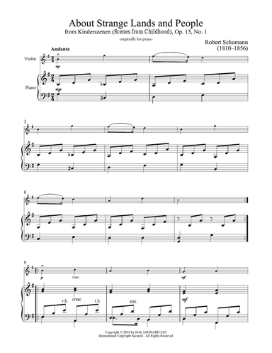 Of Strange Lands And People, Op. 15, No. 1