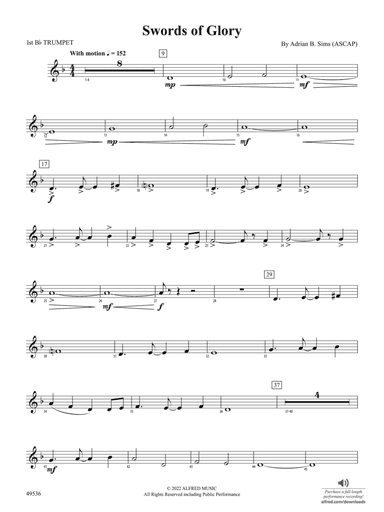 Swords of Glory: 1st B-flat Trumpet