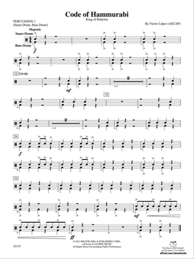 Code of Hammurabi: 1st Percussion