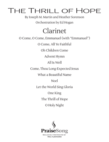 The Thrill of Hope (A New Service of Lessons and Carols) - Bb Clarinet