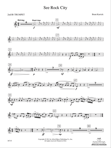 See Rock City: 2nd B-flat Trumpet