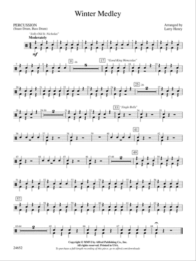 Winter Medley: 1st Percussion
