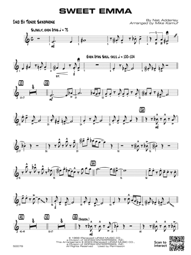 Sweet Emma: 2nd B-flat Tenor Saxophone